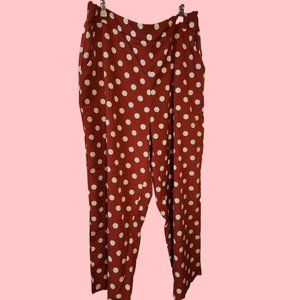 Rust Polka Dot Wide-Leg Pant